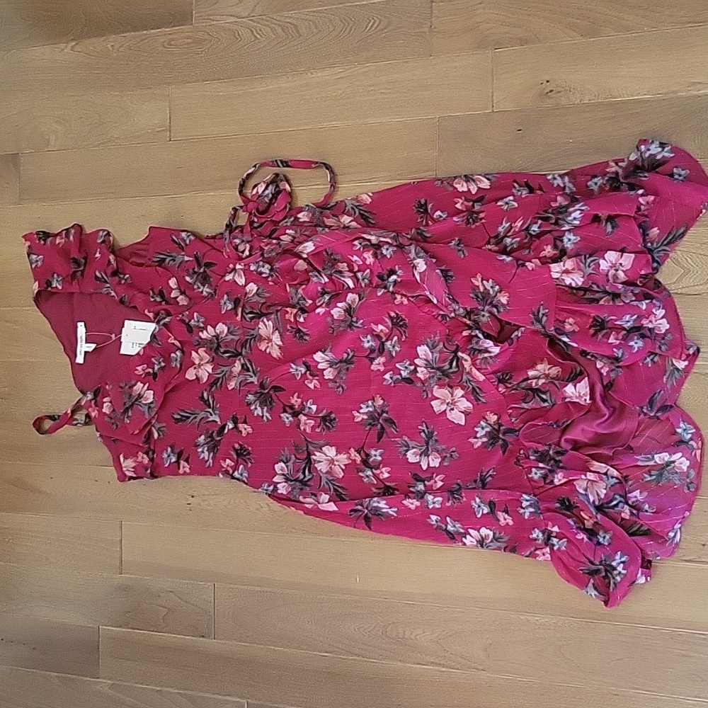 Avec Les Filles Red Floral Midi Dress - Picture 2 of 7